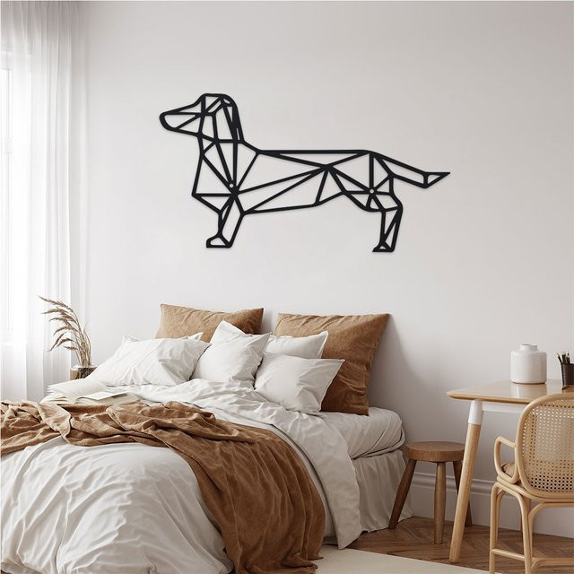 DDPNKL Metall-Dackel-Wandkunst in Schwarz für Innen- und Außendekoration - Bild 1