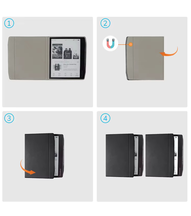 Moboons Schutzhülle für PocketBook Era Fall PB700 7 Zoll in Schwarz mit Auto Wake Sleep Funktion und Magnetverschluss - Bild 3