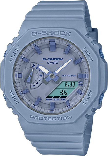Casio G-Shock Armbanduhr, Analog-Digital, Quarz, Kunststoff, Blau, 43 mm, Damen - Bild 1