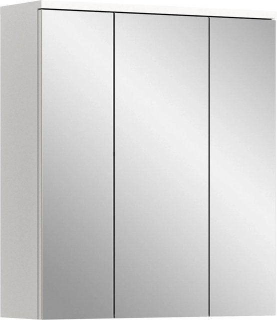 Spiegelschrank Solero xonox.home Weiß Hochglanz mit Soft-Close-Türen und Glasfront, B/H/T: 63 x 73 x 21 cm - Bild 1