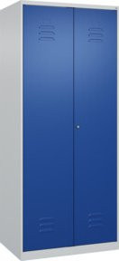 C+P Wäsche-Spind Classic PLUS mit 2 Abteilen, Zylinderschloss und mittiger Trennwand, Farbe: Lichtgrau/Enzianblau, B/T/H: 80 x 50 x 185 cm - Bild 1