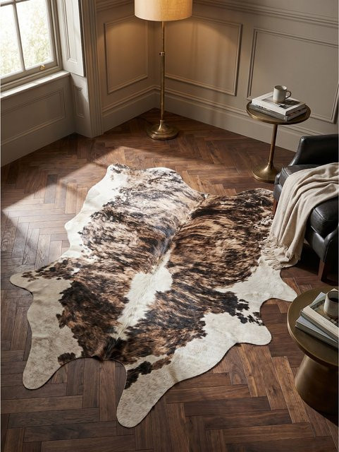 Flachwebteppich Kadima Design GASTEIN in Rindsleder-Optik aus Polyester, Braun, B: 100 cm, T: 135 cm - Bild 1