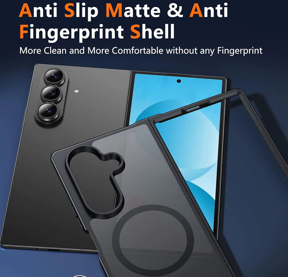 UYUXIO Magnetische Handyhülle für Samsung Galaxy Z Fold 7, Transparent, Unterstützt kabelloses Laden - Bild 3