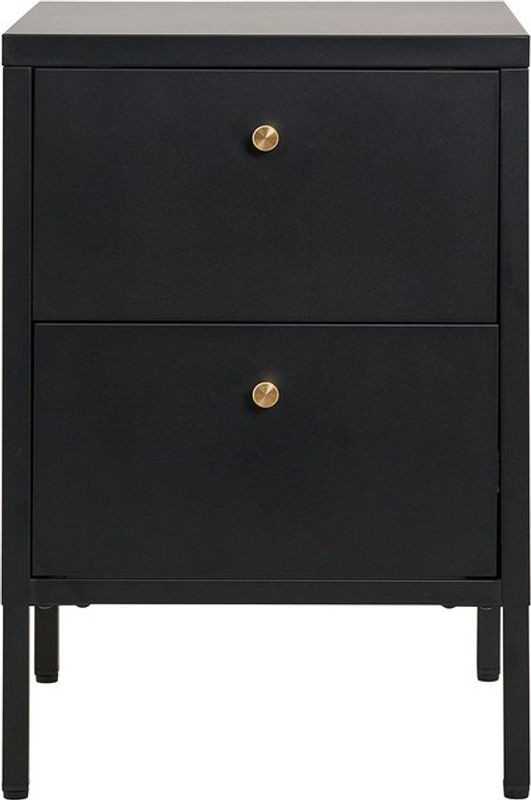 House Nordic Dalby Kommode mit 2 Schubladen in Schwarz aus Metall im modernen minimalistischen Design - Bild 1