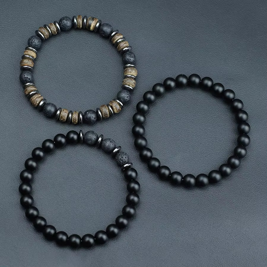 Noter Armband-Set, Holz, Onyx, Tigerauge, Herren - Bild 2