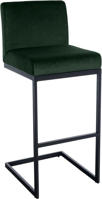 DELUKE Barhocker GANOR Barstuhl mit Lehne aus Samt in Grün, B/T/H: 43 x 53 x 104 cm - Bild 1