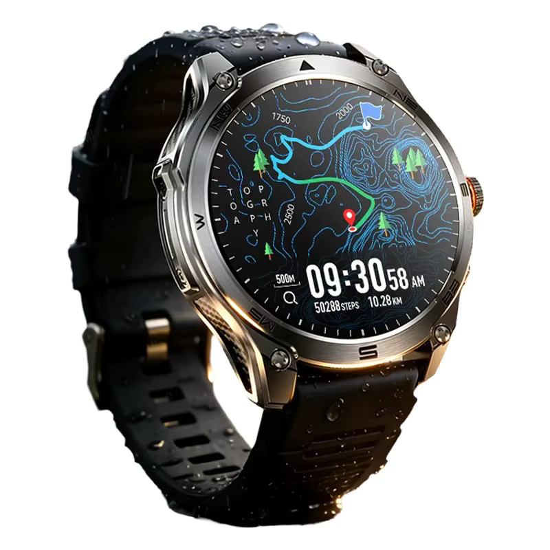 GUHUAVMI Smartwatch, 1,73 Zoll AMOLED-Display, GPS, 10 ATM, Schwarz - Bild 5