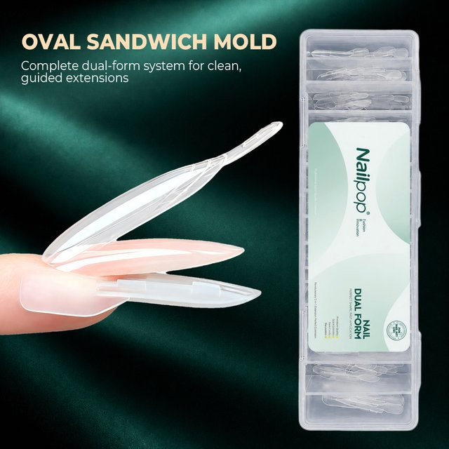 Nailpop Dual-Form-Sandwich-Nagelformen, 120 Stück, Transparent, Unisex - Bild 1