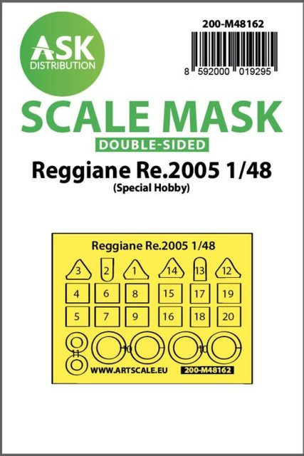 Special Hobby Reggiane Re.2005, Double-sided fit express mask, Zubehör, 1:48 - Bild 1