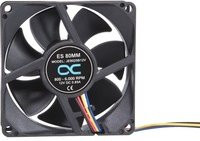 Alphacool Gehäuselüfter ES 80mm Schwarz, B/T/H: 80 x 80 x 25 mm, 800-6.000rpm - Bild 1
