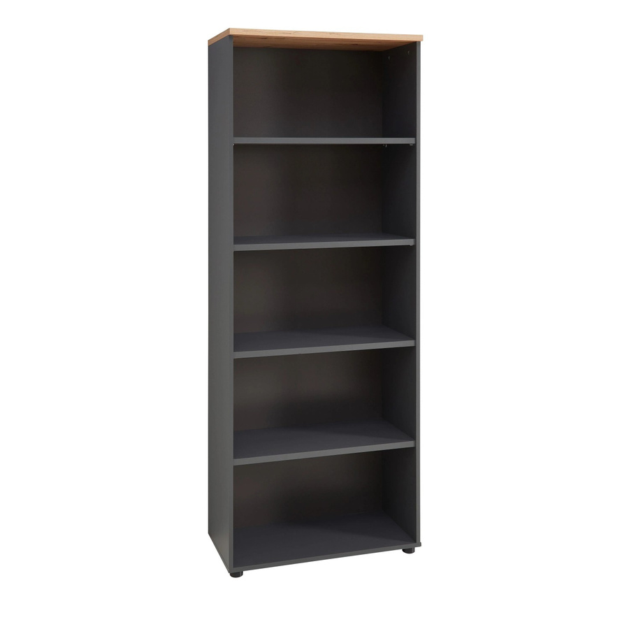 Premium Living Regal Memphis in Eiche Artisan und Graphitfarben, B/T/H: 197 x 38 x 75 cm - Bild 2