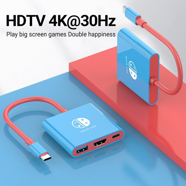Gopala 3-in-1 USB-C Dockingstation mit 4K HDMI, USB 3.0 und PD 100W für Nintendo Switch, Laptop und PC - Bild 1