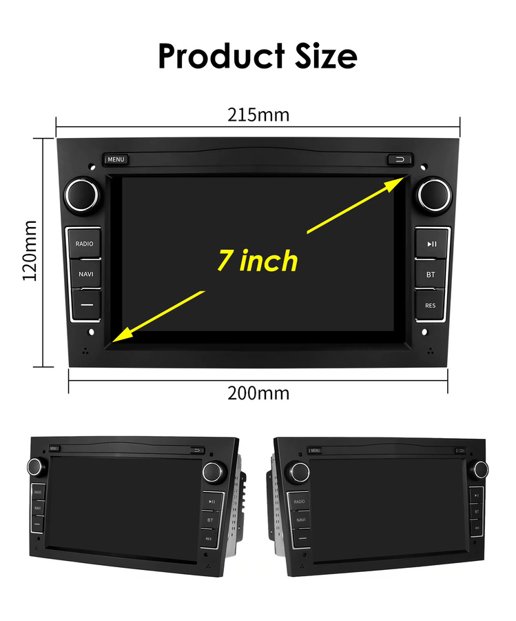 OSSURET Android Autoradio mit GPS und Carplay in Schwarz für Opel Astra H J2004 Vectra Vauxhall Antara Zafira Corsa C D Vivaro Meriva - Bild 6