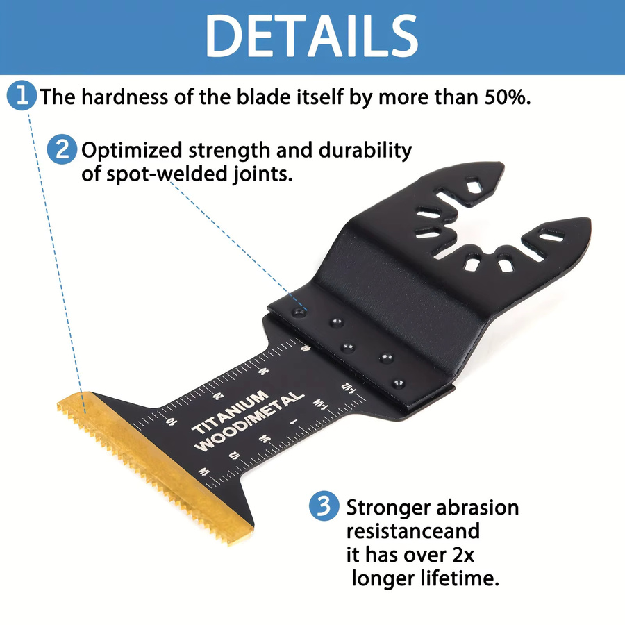 95-teiliges Multitool-Zubehör Set mit Titan-Sägeblättern, Bi-Metall-Klingen und Schleifpapier für oszillierende Sägen - Bild 5