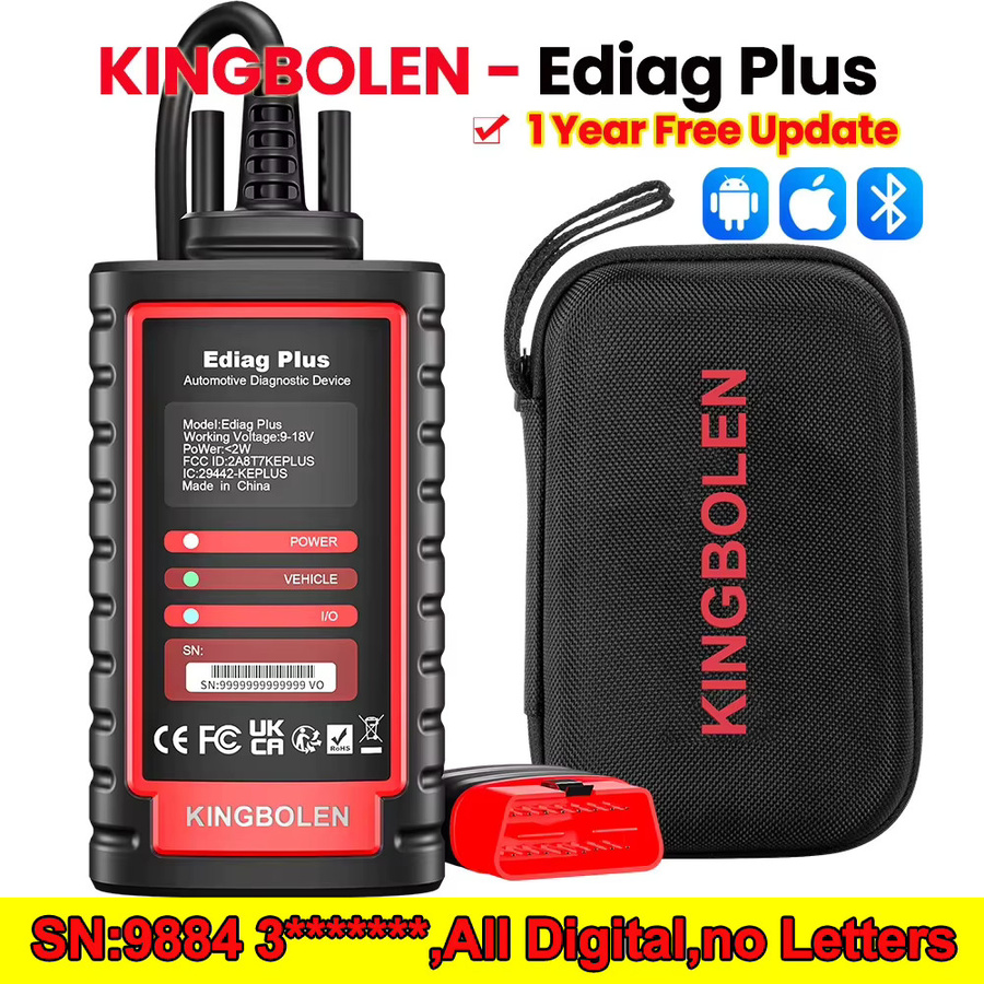 KINGBOLEN Ediag Plus Bluetooth-Scanner Schwarz: Bidirektionales OBD2-Diagnosetool für alle Systeme mit ECU-Codierung, kompatibel mit iOS und Android - Bild 8