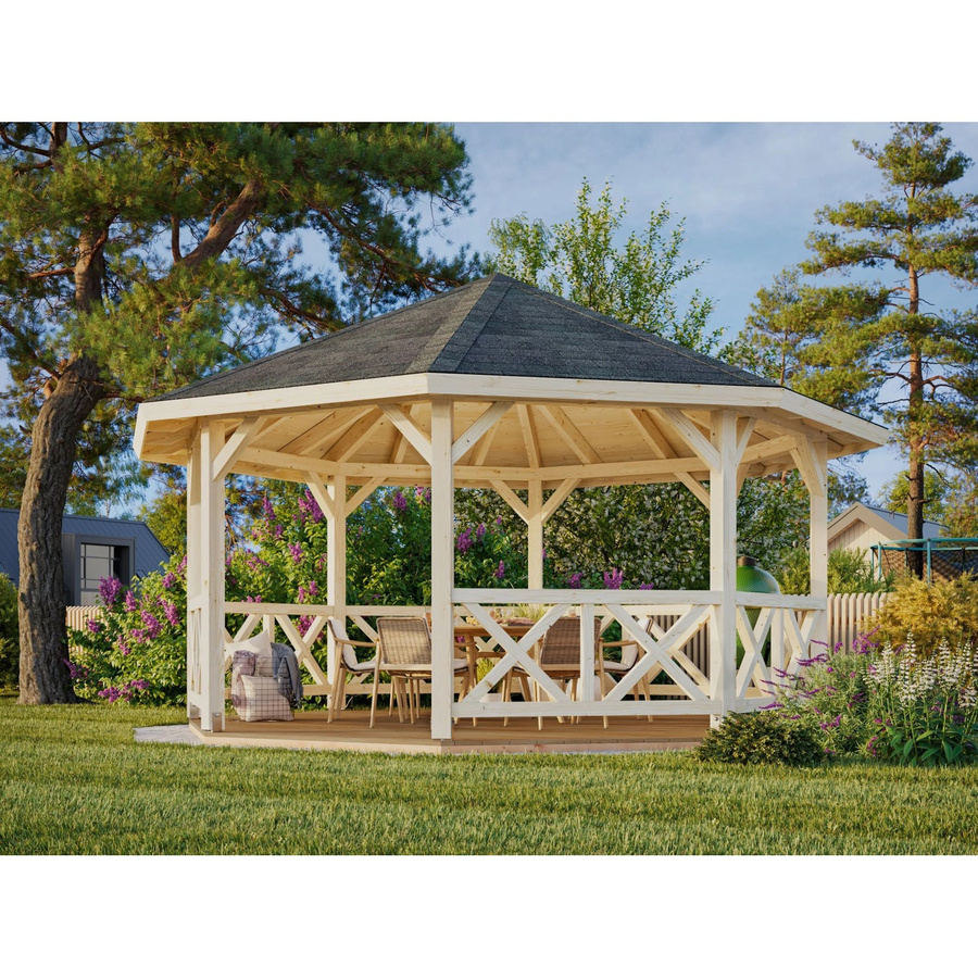 Palmako Holz-Pavillon Betty aus imprägniertem Fichtenholz in Grau, B/B: 465 x 465 cm - Bild 2