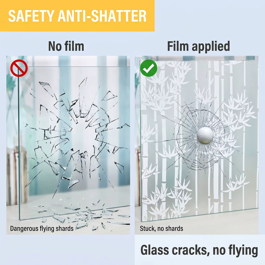 BUNPIG Sichtschutz-Fensterfolie mit floralem Design, selbstklebende PVC Fensteraufkleber für Badezimmer und Duschtür, Breite: 40 cm - Bild 2