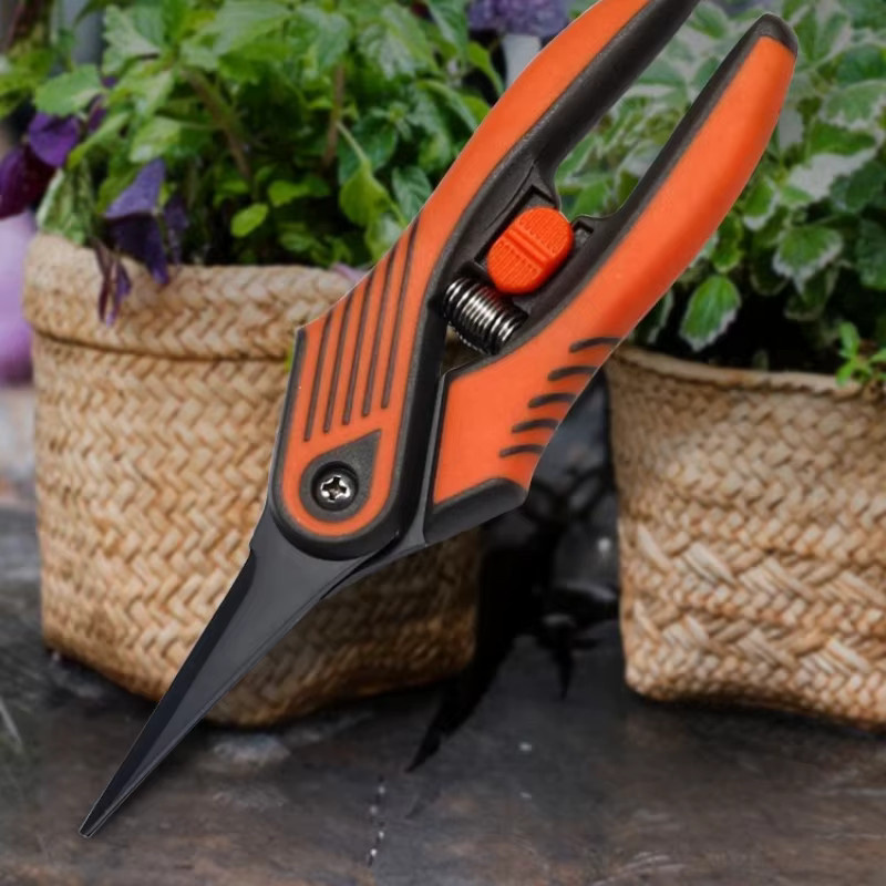 Manuelle Gartenschere von Skeyo mit Edelstahlklingen in Silber und Orange zum Trimmen von Blumen, Obst und Pflanzen - Bild 4