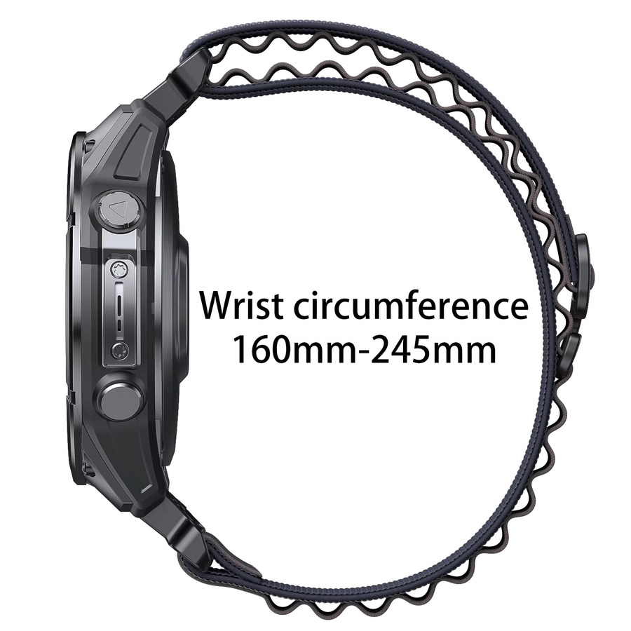 Runcool Uhrenarmband Nylon, Schwarz, Unisex - Bild 3