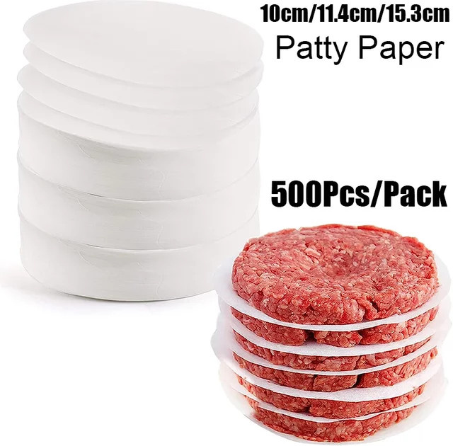 500 Stück Hamburger-Patty-Wachspapier in Weiß zum Trennen von gefrorenen Patties - Bild 1