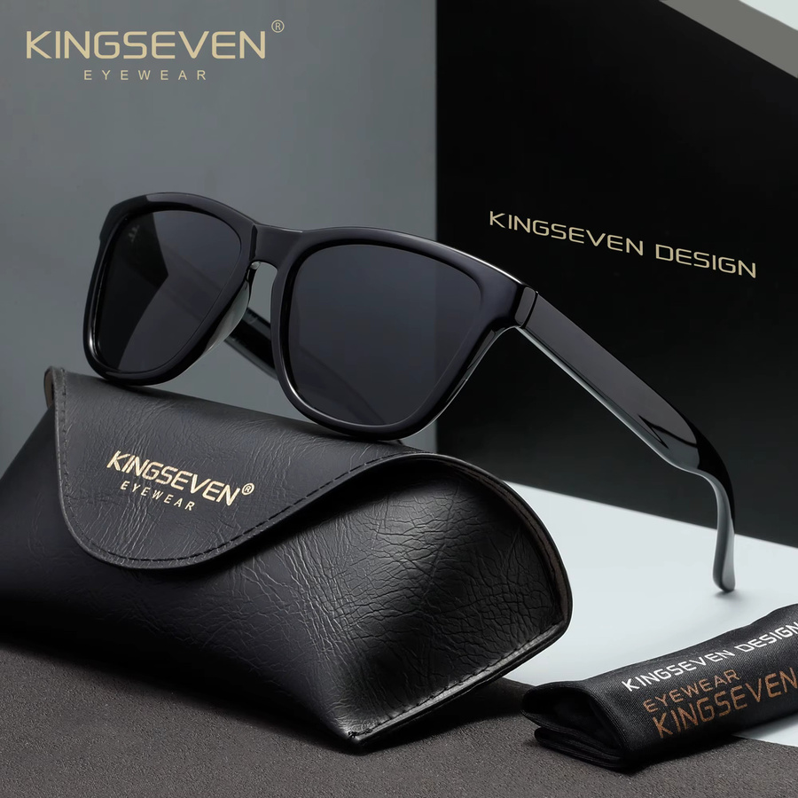 KINGSEVEN Sonnenbrille, Vollrand, Square, Kunststoff, Mehrfarbig, Unisex, polarisiert - Bild 1