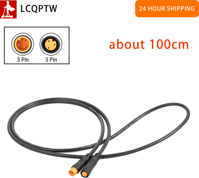 BAFANG E-Bike Umrüstsatz mit 3-poligem Stecker, Sensor und Daumengas-Verlängerung, wasserdichtes Kabel, männlich zu weiblich, schwarz - Bild 1