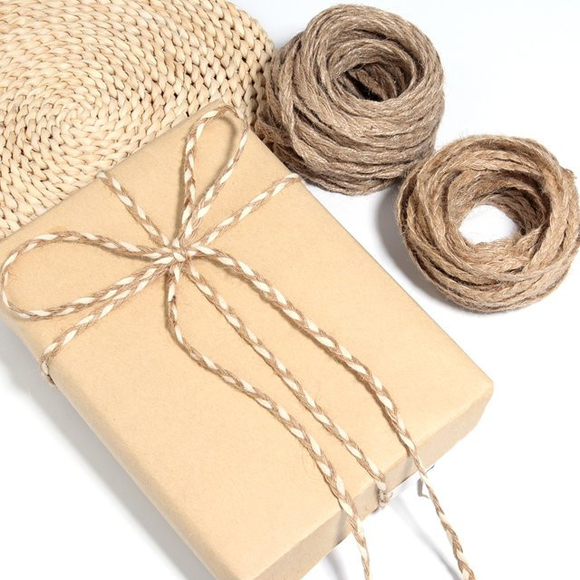 Natürliches Juteband in Braun für DIY-Dekorationen, Hochzeiten und Geschenke, 10 Yards Länge - Bild 1