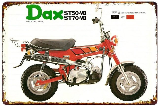 CIFBUY Retro Metall-Blechschild Monkey Dax ST50 Mini Bike Wanddeko, Farbe: Rot, Breite: 30 cm, Höhe: 20 cm - Bild 1