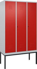C+P Spind Classic PLUS Garderobenschrank mit 3 Abteilen und Zylinderschloss, Stahlkonstruktion, H x B x T: 212 x 120 x 50 cm - Bild 1