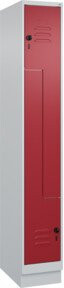 C+P Z-Spind Classic PLUS mit Sockel und 2 Fächern, Farbe Grau/Rot, H x B x T: 195 x 30 x 50 cm - Bild 1
