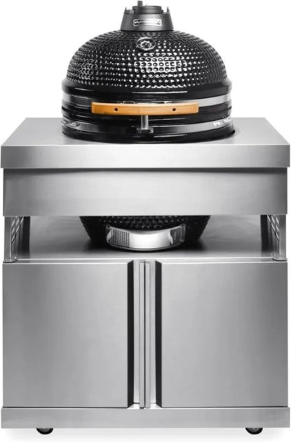 MyOutdoorKitchen Kamado-Modul Stainless Collection aus Edelstahl mit Gusseisen-Grillrost, Pizzaschieber und Pizzasstein - Bild 1