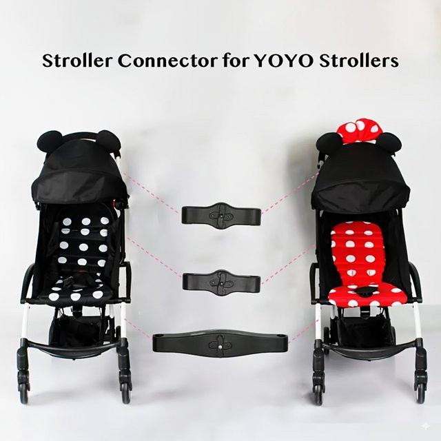 Babyzen Yoyo Kinderwagen-Verbinder 2-in-1 Doppel-Verbindungsstück in Schwarz - Bild 1