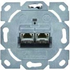 Telegärtner Modulaufnahme AMJ-S 2fach UP/0flex Cat6A T568A Ethernet LAN Steckdose in Weiß - Bild 1