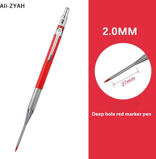 JETTING Tiefloch-Metallbleistift mit 2,0 mm 2B Minen in Gelb für Holzarbeiten - Bild 1