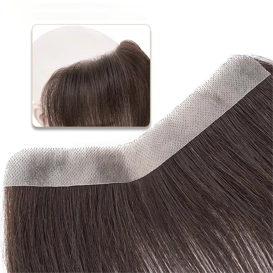 eseewigs Remy-Echthaar-Toupet für Herren, schwarz, glatt - Bild 3