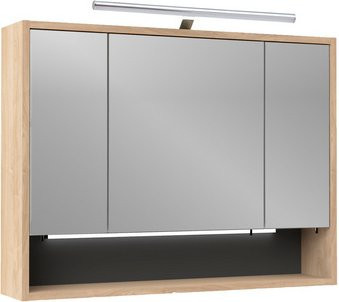 Schildmeyer LED-Spiegelschrank Sonderby in Weißeiche Braun mit Glasfronten, B/H/T: 80 x 64,8 x 16 cm - Bild 1