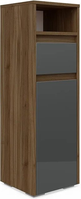 Vicco Midischrank Majest Badezimmerschrank in Nussbaum und Anthrazit mit Schubladen und Regalfächern, Breite: 30 cm, Höhe: 96 cm - Bild 2