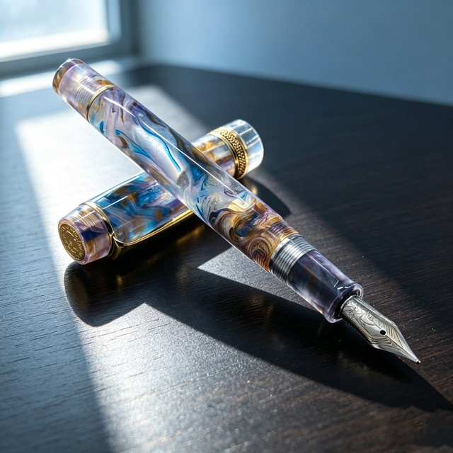 Kaigelu 316 Limited Edition Füllfederhalter aus Acryl in Grau, Gold und Multicolour mit EF/F/M Feder - Bild 1