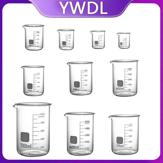 YWDL Messbecher aus Borosilikatglas mit Skala, transparent, 50 ml - Bild 1