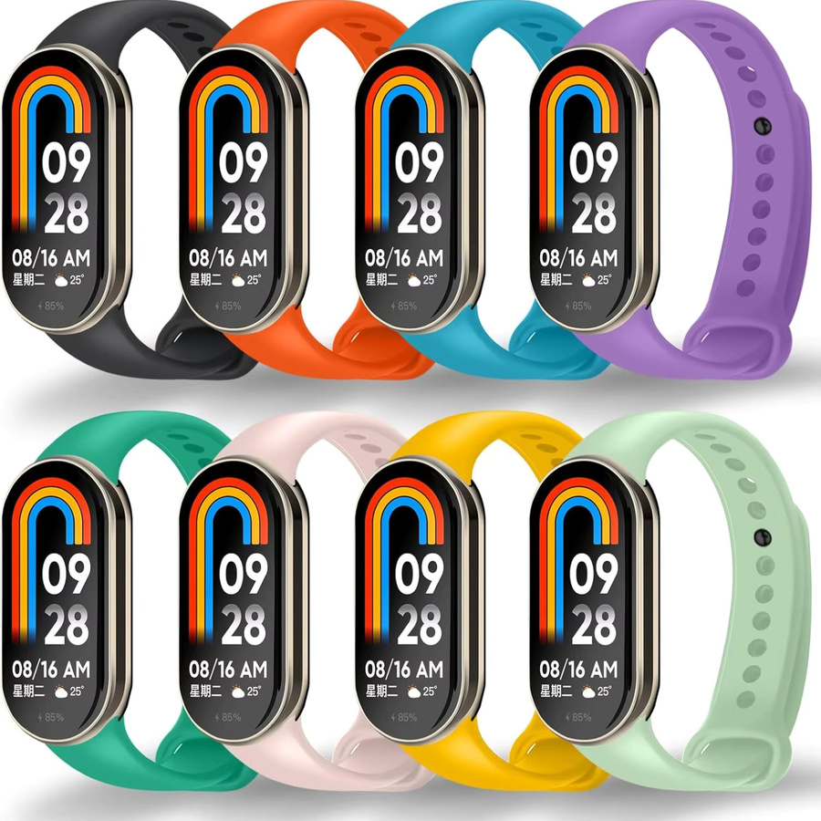 Wasserdichtes Silikonarmband für Xiaomi Mi Band 9 und Mi Band 8 in Rot, Unisex Sportband - Bild 6