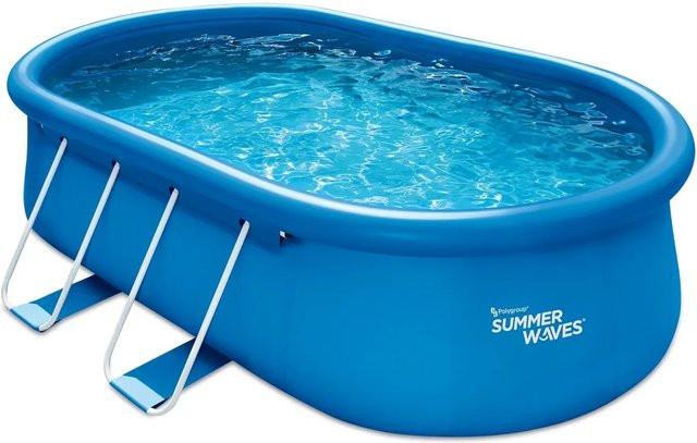 Summer Waves Quick Set Pool Oval Aufblasbar Blau B/T/H: 457 x 305 x 107 cm - Bild 1