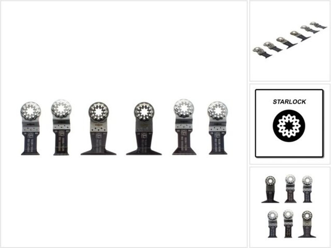 Fein Best of E-Cut Starlock Wood & Metal 6-teiliges Tauchsägeblatt-Set für Oszillierende Multitools in Silber - Bild 2