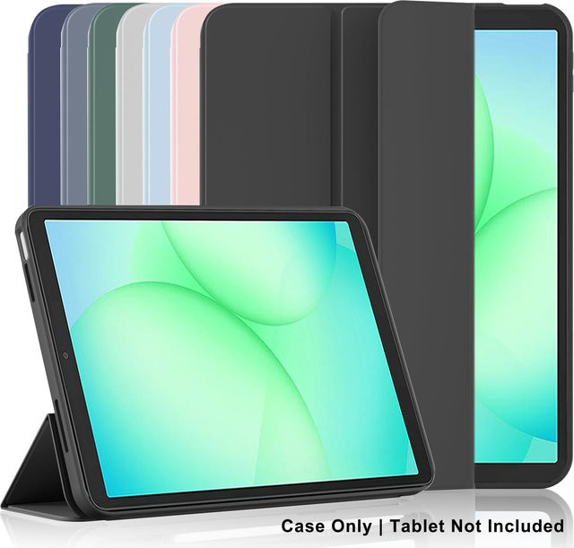 Samsung Flip-Hülle für Galaxy Tab A11 2025 8,7 Zoll SM-X133 SM-X135 SM-X135F, dreifach faltbare Schutzhülle aus PU-Leder mit magnetischem Ständer, Farbe: Pink - Bild 1