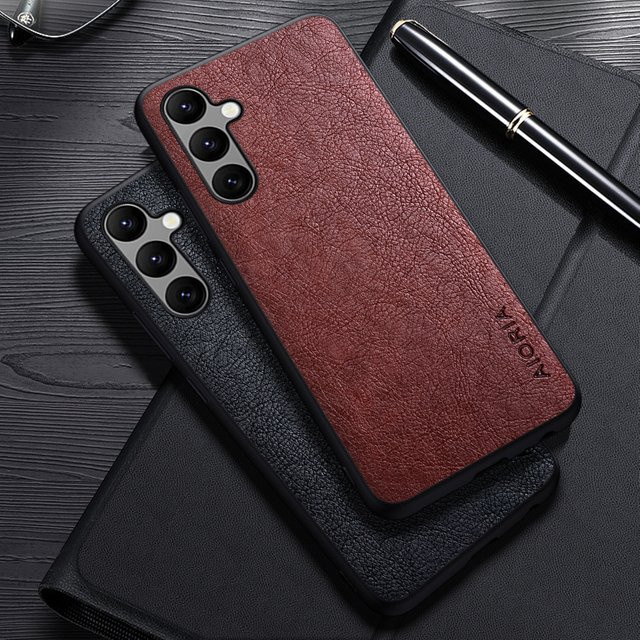 Luxus Leder Business Cover für Samsung Galaxy A54 A34 A24 A14 4G/5G in Braun - Bild 1