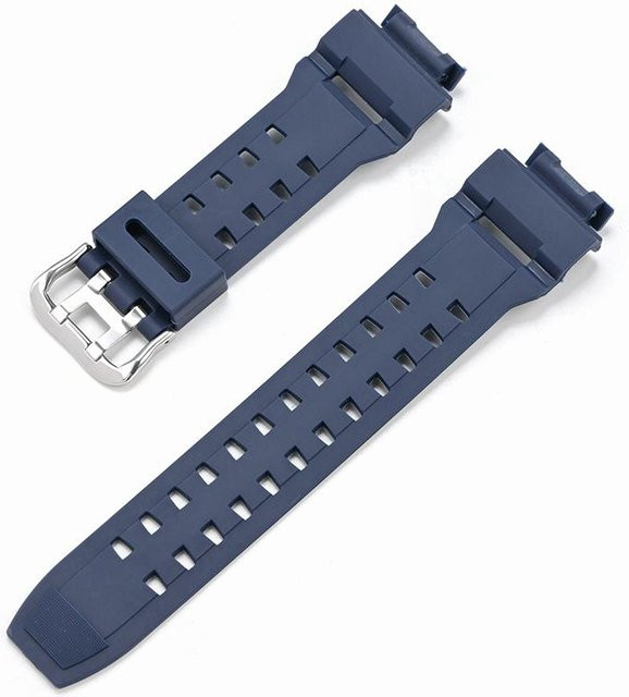 Casio Uhrenarmband Camouflage, Kunstharz und Gummi, Herren, blau/silber - Bild 1