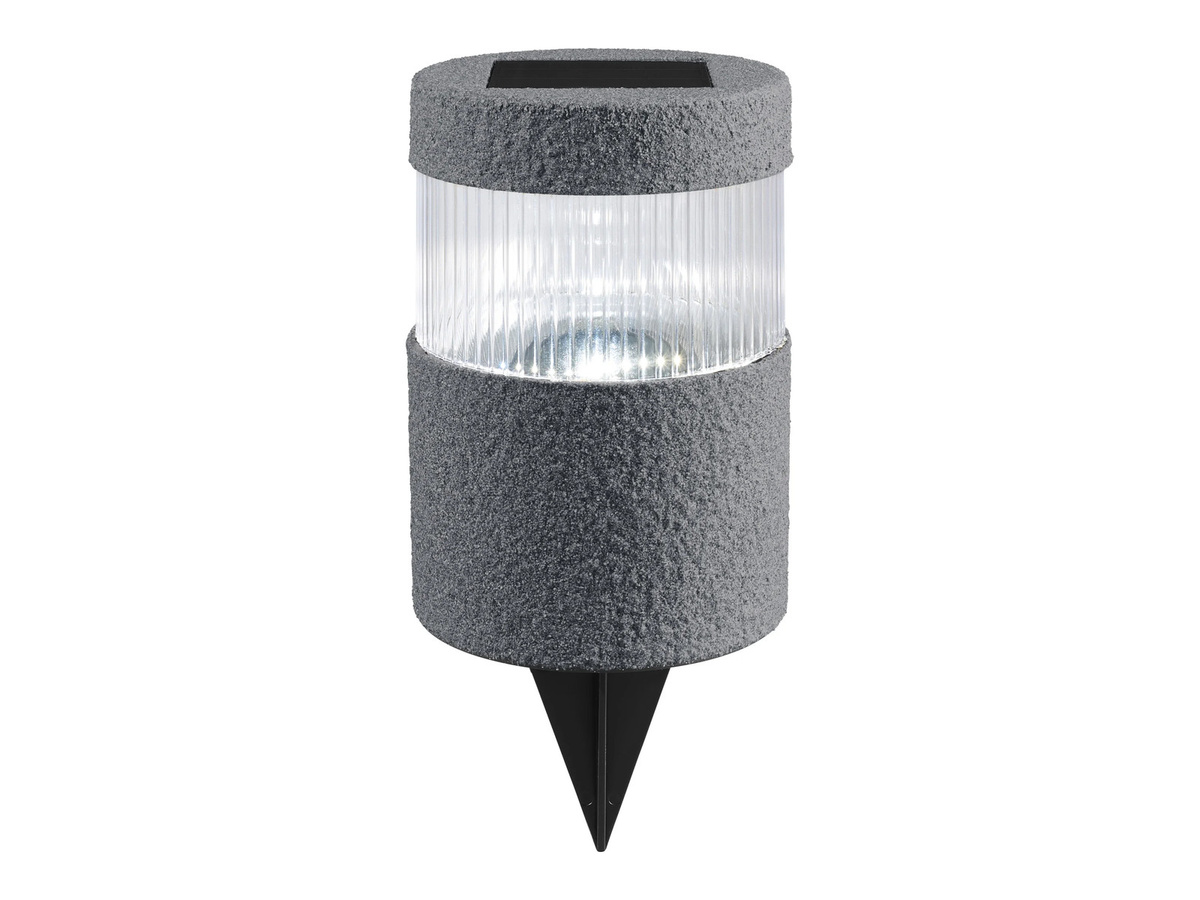 LIVARNO LED-Solarleuchte rund in Grau mit Dämmerungssensor und Erdspieß - Bild 3