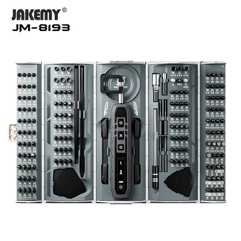 JAKEMY 3,7 V 3-Gang-Elektroschrauber-Set mit 500 mAh Akku und Multi-Bit-Utility für Heimwerker - Bild 2