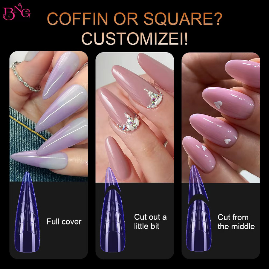 BNG Dual-Formen für Poly-Nagelgel, 292 Stück, Stiletto und Quadratisch - Bild 4