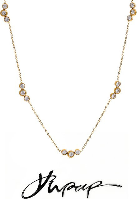 Yhpup Chic Kette Edelstahl, Kubikzirkonia, Unisex - Bild 1