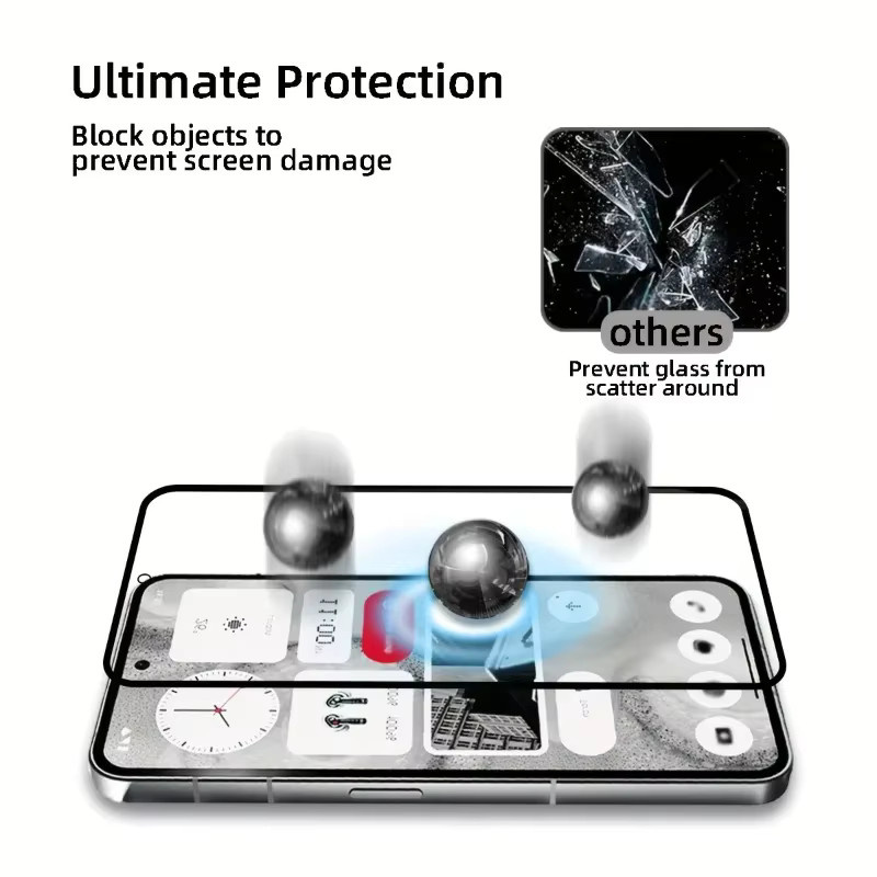 Set aus 2 bis 4 Displayschutzfolien aus gehärtetem Glas mit 9H-Härtegrad für Nothing Phone 1, Nothing Phone 2a und Nothing Phone 2a Plus in Transparent - Bild 3